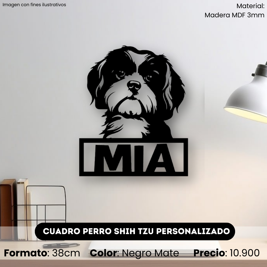 Cuadro Perro Shin Tzu con Nombre Personalizado