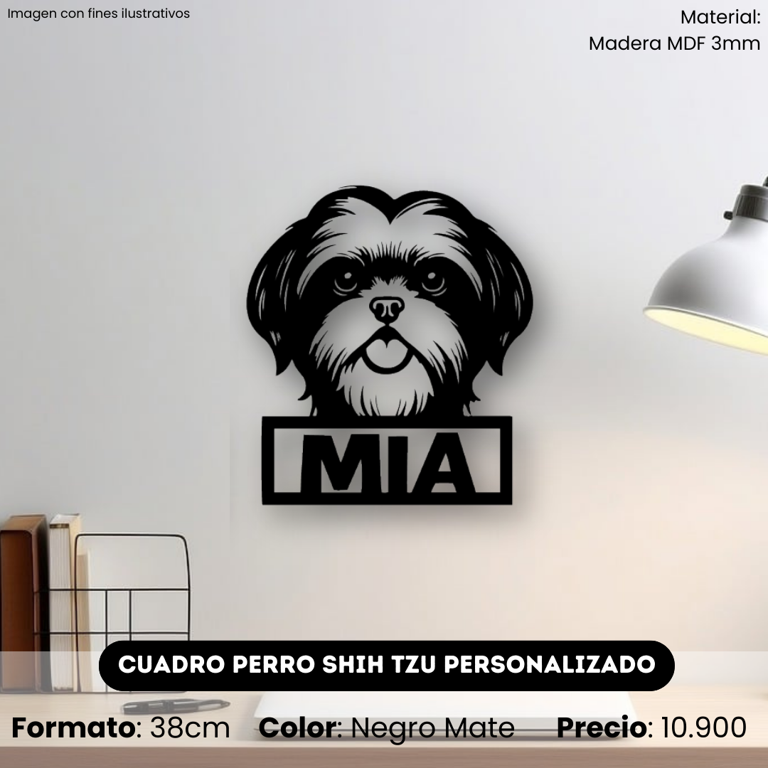 Cuadro Perro Shin Tzu con Nombre Personalizado