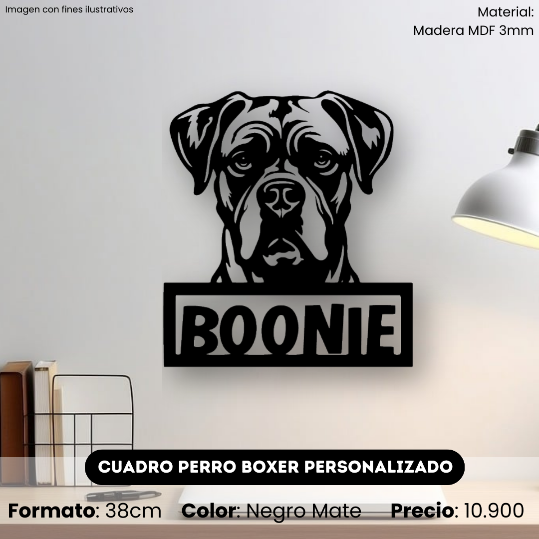 Cuadro Perro Boxer con Nombre Personalizado