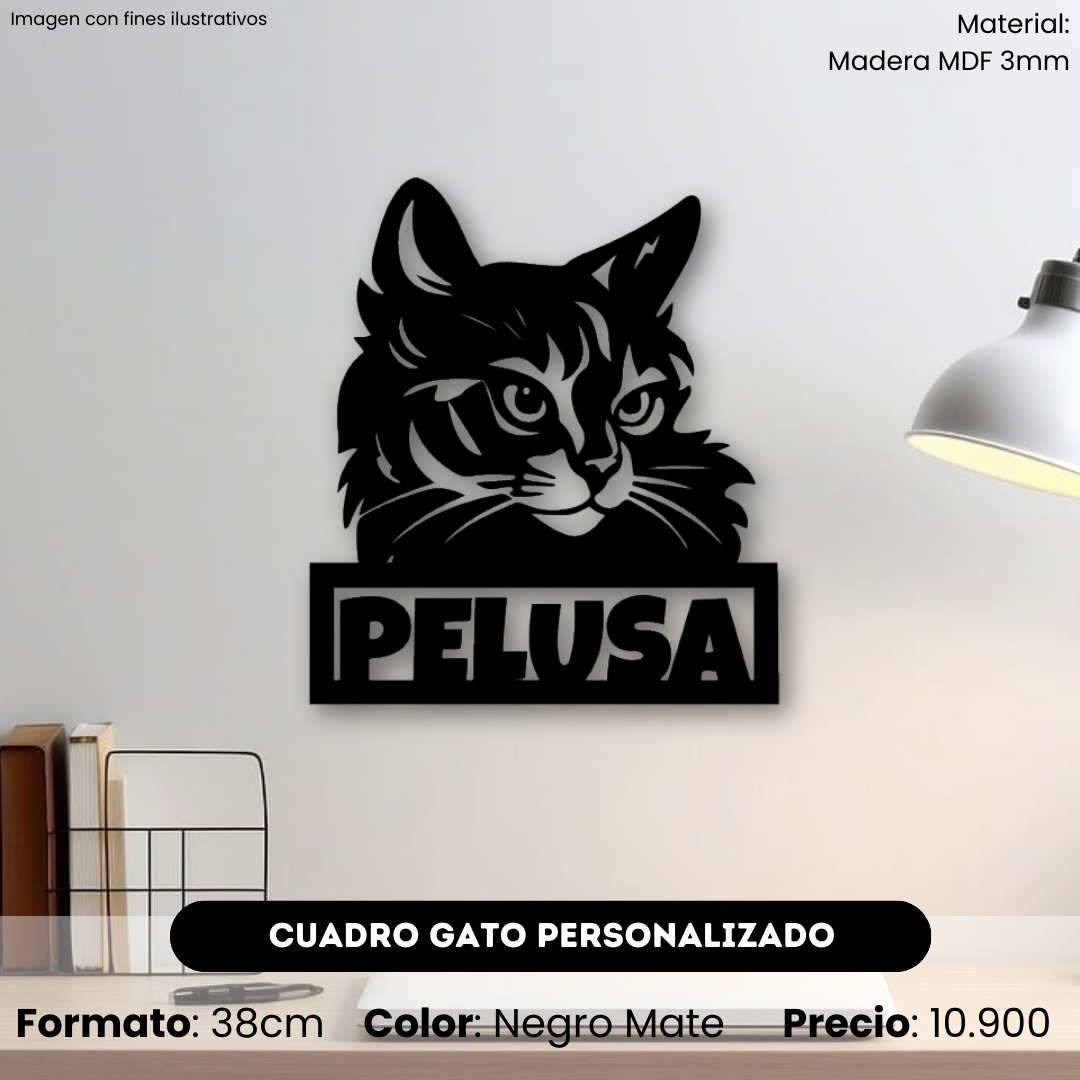 Cuadro Gato con Nombre Personalizado