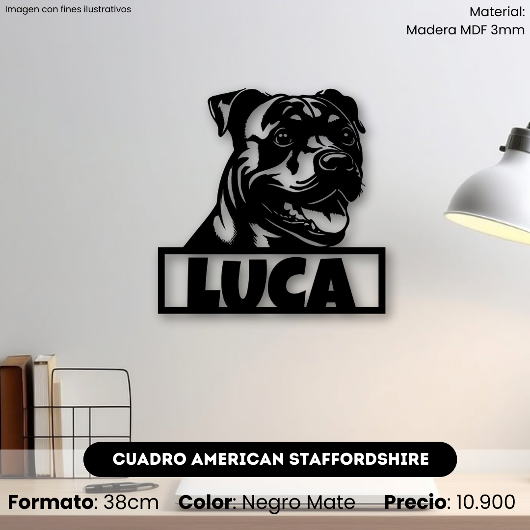 Cuadro Perro American Staffordshire Personalizado