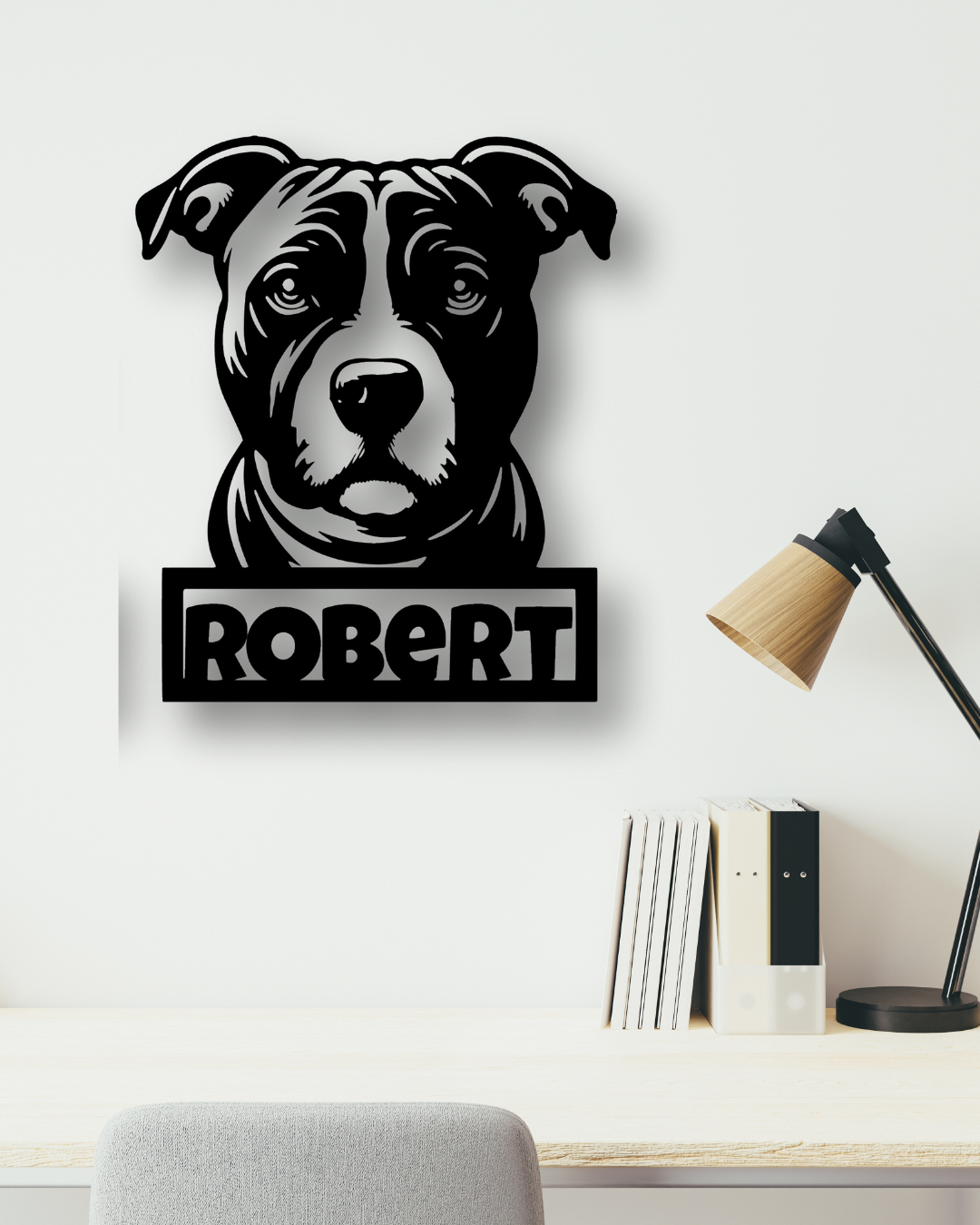 Perro Pitbull con Nombre personalizado