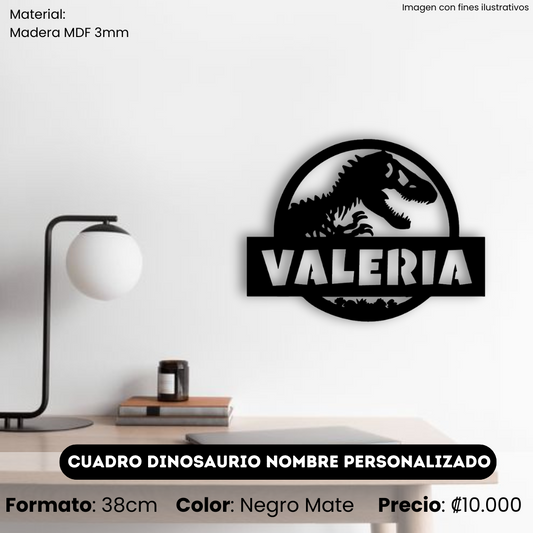 Cuadro Dinosaurio con Nombre Personalizado