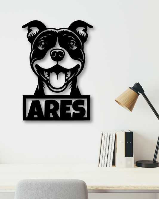 Cuadro Pitbull con Nombre Personalizado