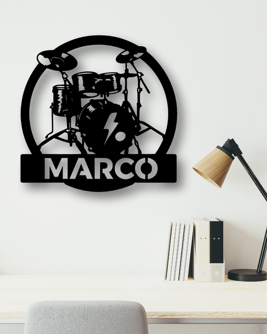 Cuadro música bateria con Nombre Personalizado