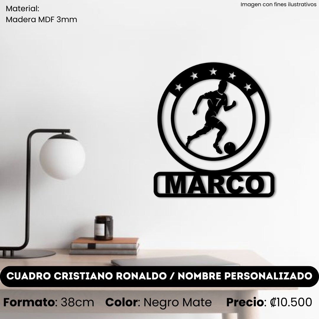 Cuadro Cristiano Ronaldo / Con Nombre Personalizado