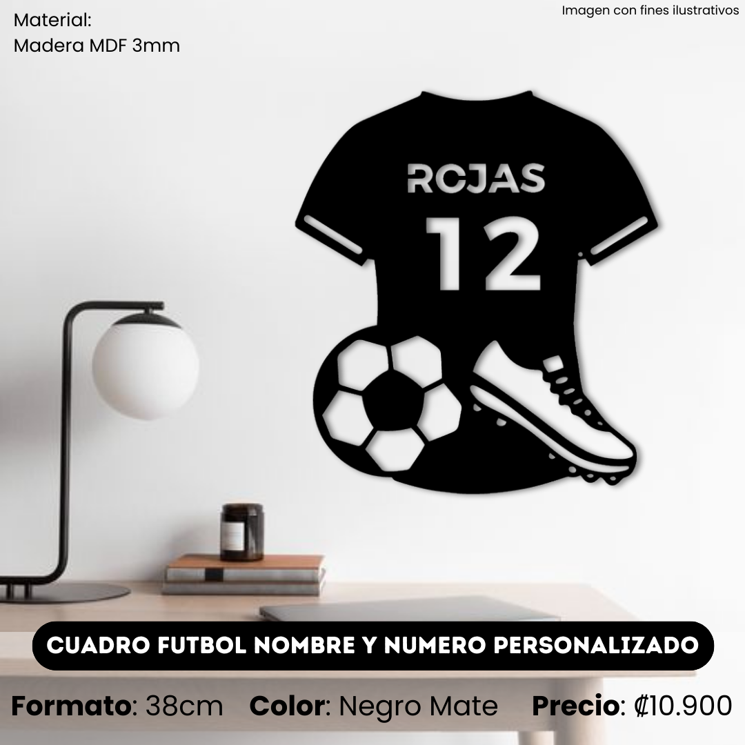 Cuadro Camisa Futbol con Nombre Personalizado