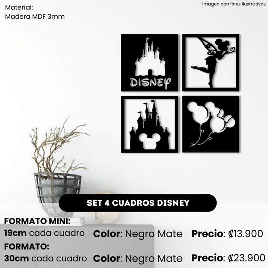 Set de 4 cuadros de Disney