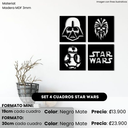 Set de 4 cuadros de Star Wars