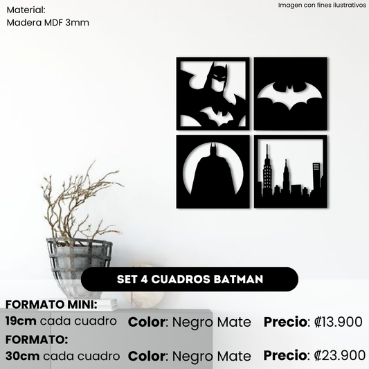 Set de 4 cuadros de Batman