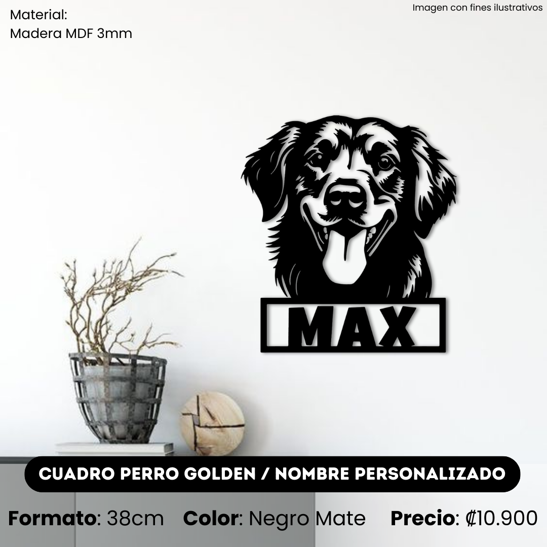 Cuadro Perro Golden / El Nombre se Personaliza