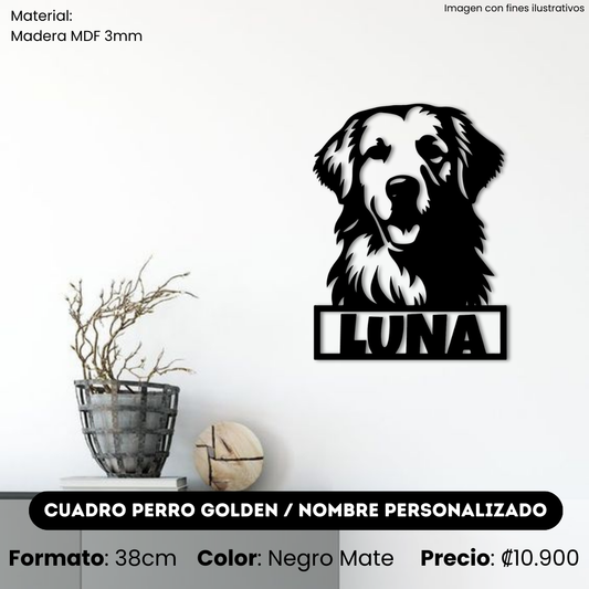 Cuadro Perro Golden / El Nombre se Personaliza