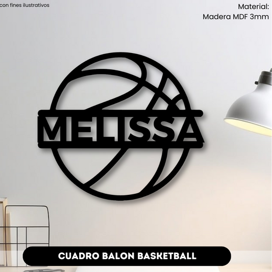 Cuadro Balón Basketball Personalizado