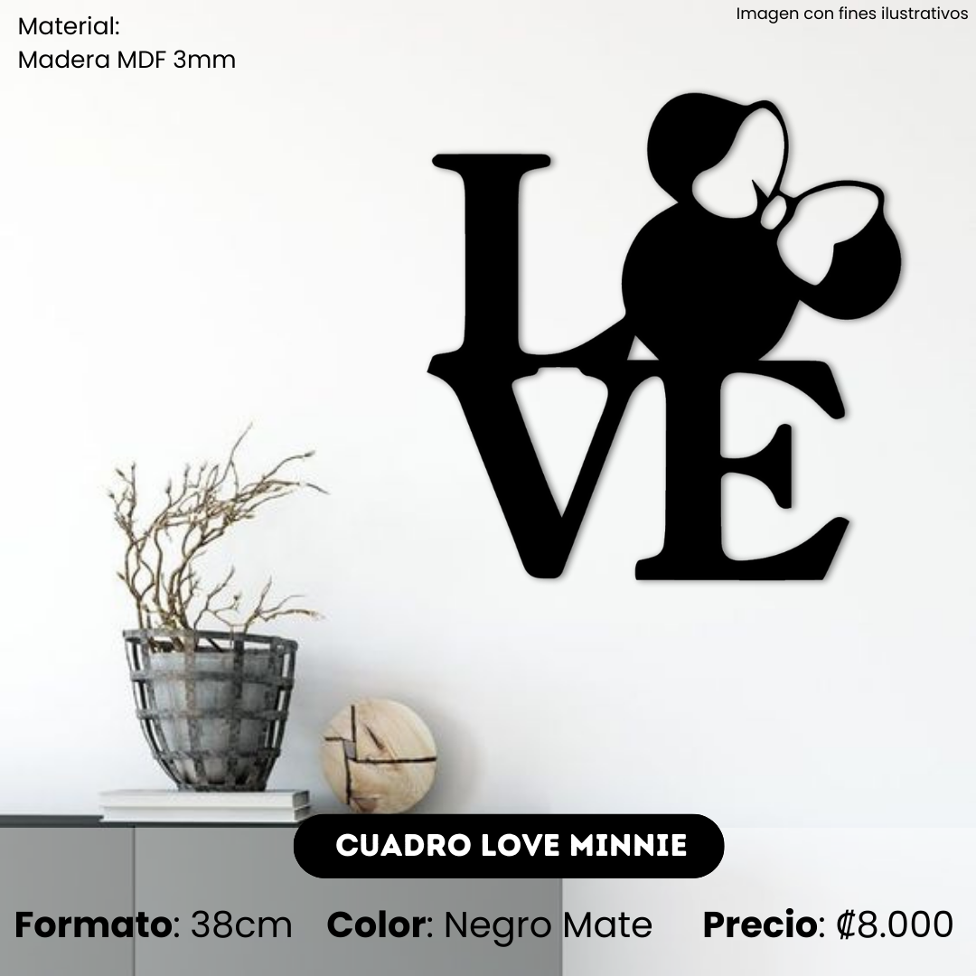 Cuadro Letras Love Minnie