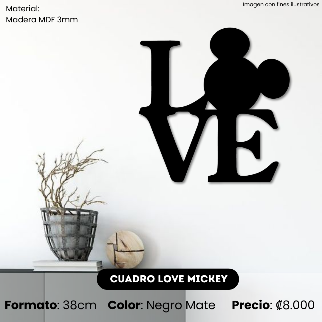 Cuadro Letra Love Mickey