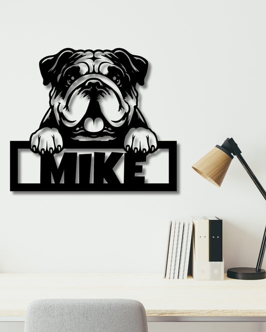 Perro Bulldog con Nombre personalizado