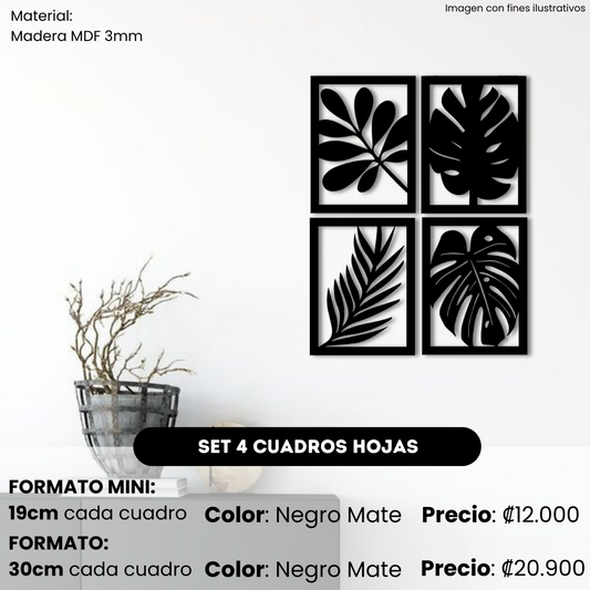 Set de 4 cuadros de Plantas